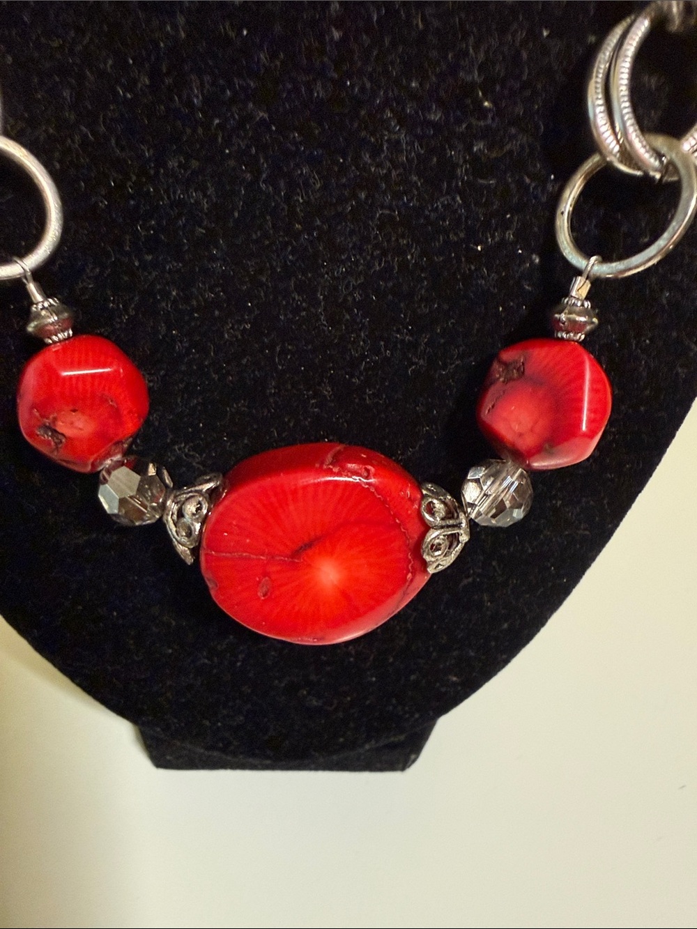 Bold Red Beaded Statement Necklace - Women Jewelry